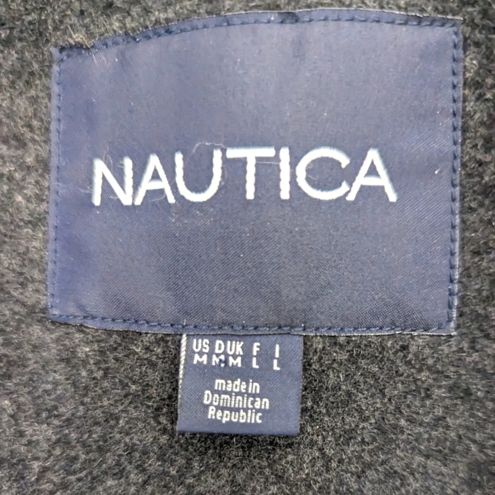Nautica Wool Pea Coat Peacoat Womens Medium Gray Jacket Button Dressy